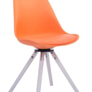 Besucherstuhl Troyes Drehbar Weiß Rund orange