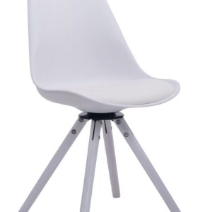 Besucherstuhl Troyes Drehbar Weiß Rund weiß