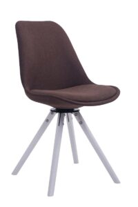 Besucherstuhl Troyes Drehbar Weiss Stoff Rund braun