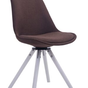 Besucherstuhl Troyes Drehbar Weiß Stoff Rund braun