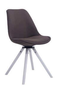 Besucherstuhl Troyes Drehbar Weiss Stoff Rund dunkelgrau