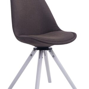 Besucherstuhl Troyes Drehbar Weiß Stoff Rund dunkelgrau