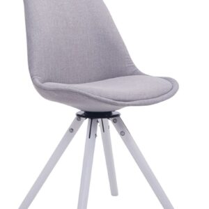 Besucherstuhl Troyes Drehbar Weiß Stoff Rund grau