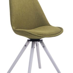 Besucherstuhl Troyes Drehbar Weiß Stoff Rund grün
