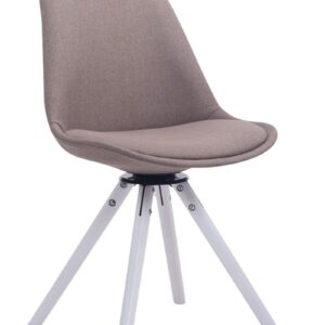 Besucherstuhl Troyes Drehbar Weiß Stoff Rund taupe
