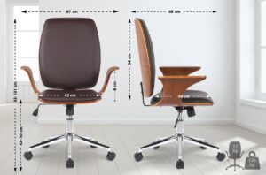 Buerostuhl Burbank Kunstleder walnussbraun