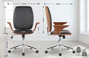 Buerostuhl Burbank Kunstleder walnussschwarz