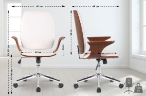 Buerostuhl Burbank Kunstleder walnussweiss