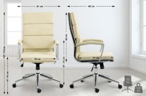 Buerostuhl Cleveland Kunstleder creme