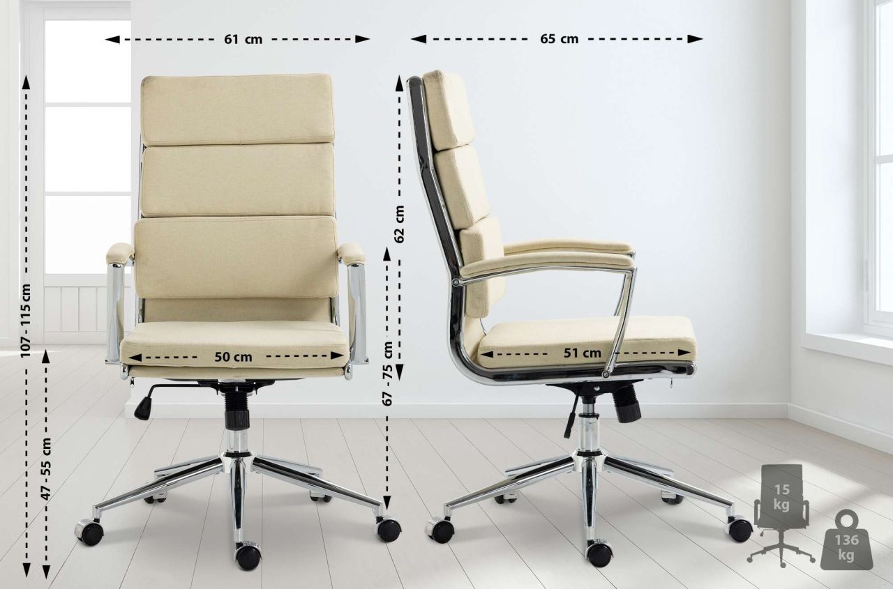 Bürostuhl Cleveland Stoff creme 1 Bürostuhl Cleveland Stoff creme