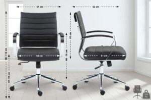 Buerostuhl Oakland Echtleder schwarz