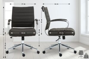 Buerostuhl Oakland Stoff dunkelgrau