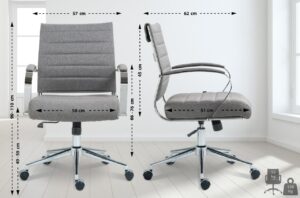 Buerostuhl Oakland Stoff grau