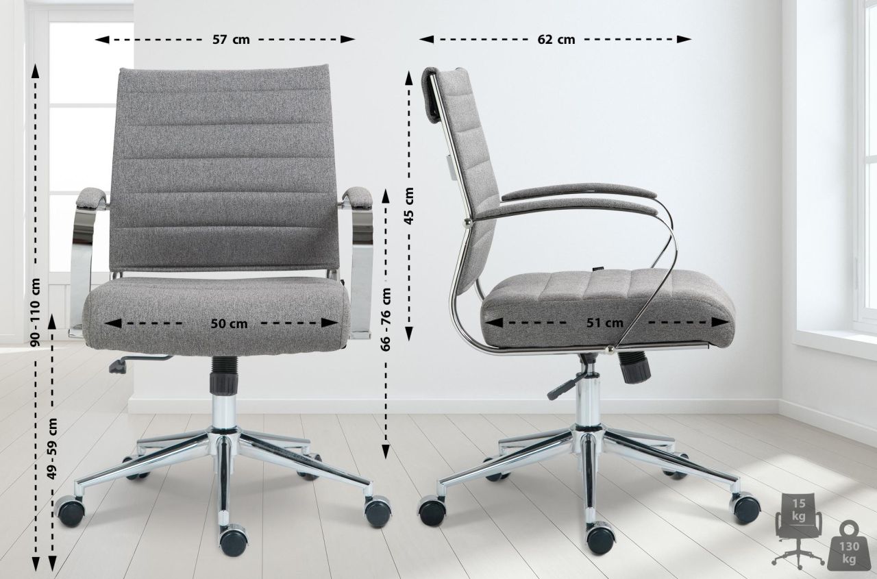Bürostuhl Oakland Stoff grau 1 Bürostuhl Oakland Stoff grau