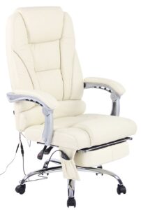 Buerostuhl Pacific Echtleder mit Massagefunktion creme