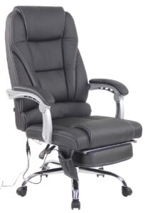 Buerostuhl Pacific Echtleder mit Massagefunktion schwarz