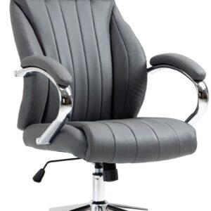 Bürostuhl Wigan Echtleder grau