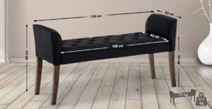 Chaiselongue Cleopatra antik dunkel schwarz
