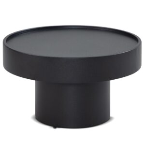 Couchtisch 60x60x36 cm Metall Schwarz Sofatisch Rund