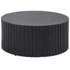 Couchtisch 67x67x31 cm Metall Schwarz Sofatisch Rund