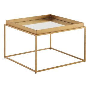 Couchtisch Glas Metall 60x60x41 cm Sofatisch Gold Verspiegelt