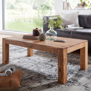 Couchtisch MUMBAI Massiv-Holz Akazie 110 cm breit Wohnzimmer-Tisch Design Natur-Produkt Landhaus-Stil Beistelltisch