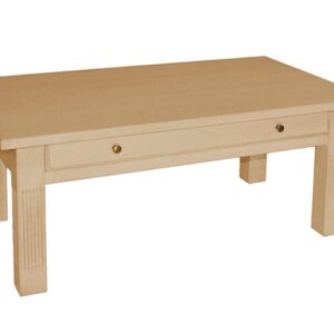 Couchtisch Wohnzimmer-Tisch 120 x 70 cm mit Schublade und fester Platte Pinie massiv Pinie sand