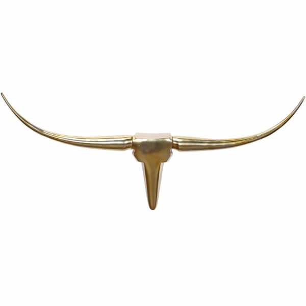 Deko Geweih Bull M WL1.392 Gold 100 cm Aluminium Design Hörner