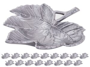 Dekoschale Blatt Masterbox 18 teilig Schale Aluminium Leaf gold o. silber Blattschale silber