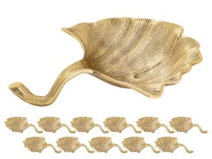 Dekoschale Schale Masterbox 12 teilig Aluminium Ginkgo gross gold o. silber Blattschale gold