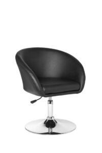 Design Relaxsessel SPM2.157 Loungesessel Kunstleder Cocktailsessel schwarz Sessel Drehbar Esszimmerstuhl 120 kg Clubsessel Leder Optik Drehstuhl Modern Loungesessel Wartezimmerstuhl