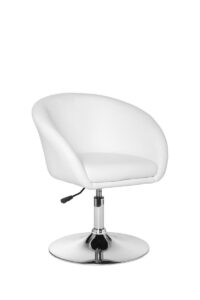 Design Relaxsessel SPM2.158 Loungesessel Kunstleder Cocktailsessel weiss Sessel Drehbar Esszimmerstuhl 120 kg Clubsessel Leder Optik Drehstuhl Modern Loungesessel Wartezimmerstuhl