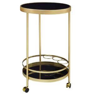 Design Servierwagen Gold Rund Ø 45cm 2 Ebenen