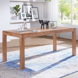 Esstisch Massivholz MUMBAI Akazie 120 cm Esszimmer-Tisch Holztisch Design Küchentisch Landhaus-Stil dunkel-braun