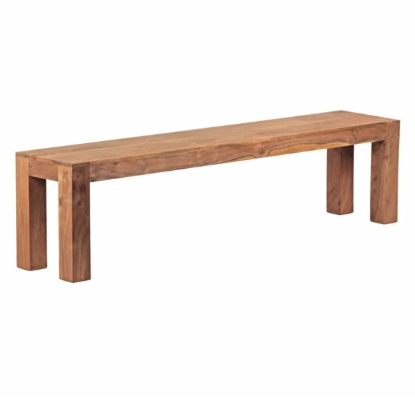 Esszimmer Sitzbank MUMBAI Massiv-Holz Akazie 180 x 45 x 35 cm Holz-Bank Natur-Produkt Küchenbank im Landhaus-Stil