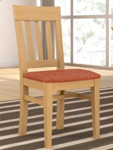 Esszimmer Stuhl Duett mit Festpolsterkissen Pinie massiv Pinie karamell mit Sitzkissen terracotta sublim 27