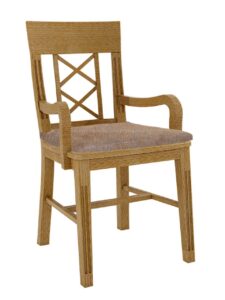 Esszimmer Stuhl mit Armlehnen Chalet mit Holzsitz und losem Sitzkissen Pinie massiv Pinie karamell mit Sitzkissen hellbraun sublim 11
