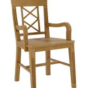 Esszimmer Stuhl mit Armlehnen Chalet mit Holzsitz und losem Sitzkissen Pinie massiv Pinie karamell ohne Sitzkissen