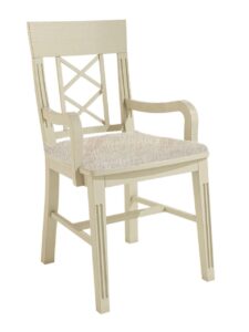 Esszimmer Stuhl mit Armlehnen Chalet mit Holzsitz und losem Sitzkissen Pinie massiv Pinie lipizano mit Sitzkissen beige sublim 02