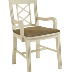 Esszimmer Stuhl mit Armlehnen Chalet mit Holzsitz und losem Sitzkissen Pinie massiv Pinie lipizano mit Sitzkissen olivgrün - sublim 39