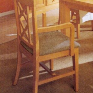 Esszimmer Stuhl mit Armlehnen und Festpolsterkissen Chalet Pinie massiv Pinie lipizano mit Sitzkissen hellbraun - sublim 11