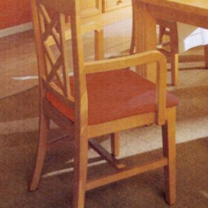 Esszimmer Stuhl mit Armlehnen und Festpolsterkissen Chalet Pinie massiv Pinie lipizano mit Sitzkissen terracotta - sublim 27