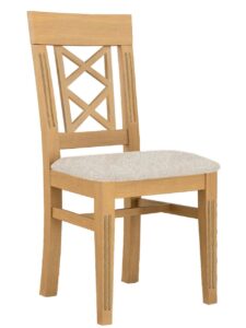 Esszimmer Stuhl mit Festpolsterkissen Chalet Pinie massiv Pinie karamell mit Sitzkissen beige sublim 02