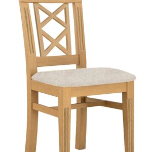 Esszimmer-Stuhl mit Festpolsterkissen Chalet Pinie massiv Pinie karamell mit Sitzkissen beige - sublim 02
