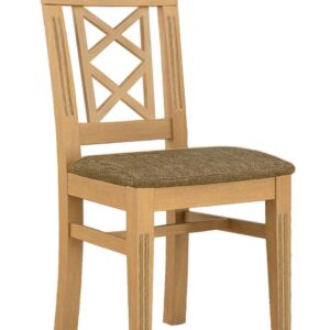 Esszimmer-Stuhl mit Festpolsterkissen Chalet Pinie massiv Pinie karamell mit Sitzkissen olivgrün - sublim 39