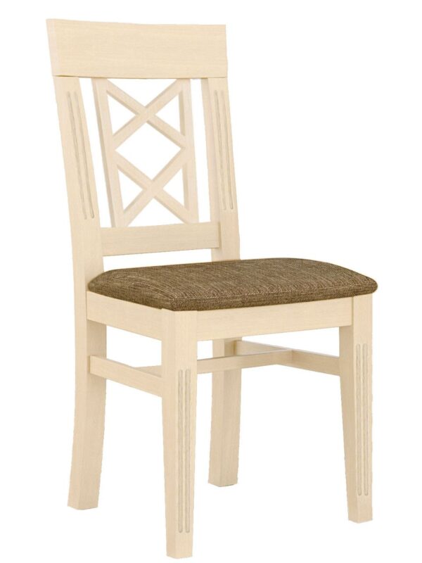 Esszimmer-Stuhl mit Festpolsterkissen Chalet Pinie massiv Pinie lipizano mit Sitzkissen olivgrün - sublim 39