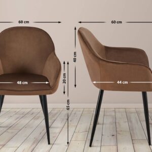 Esszimmerstuhl Boise Samt braun