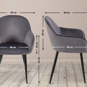 Esszimmerstuhl Boise Samt dunkelgrau