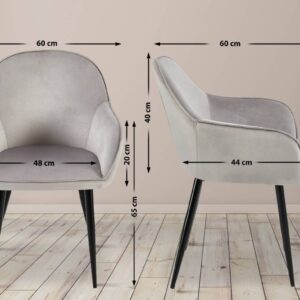 Esszimmerstuhl Boise Samt grau