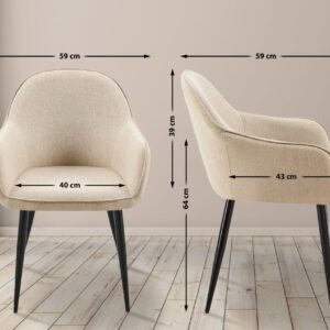 Esszimmerstuhl Boise Stoff taupe